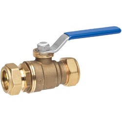 Homewerks 1 in. Brass Compression Ball Valve Standard Port Quarter-Turn Lever For Water/Oil/Gas