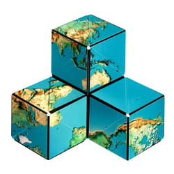 Shashibo Explorer Series Earth Magnetic Puzzle Cube Blue 12 pc