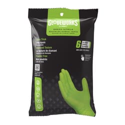 Gloveworks Nitrile Disposable Gloves One Size Fits Most Green Powder Free 6 pc