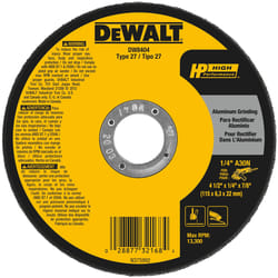 DeWalt 4-1/2 in. D X 7/8 in. Aluminum Oxide Cutting/Grinding Wheel