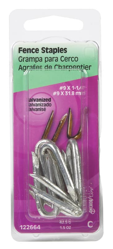 Hillman 3/4 in. W X 3/4 in. L Galvanized Steel Fence Staples 14 Ga. 1.25 oz Hillman 3/4 in. W X 3/4 in. L Galvanized Steel Fence Staples 14 Ga. 1.25 oz
