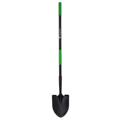 Hooyman 59.25 in. Carbon Steel Round Digging Shovel Fiberglass Handle