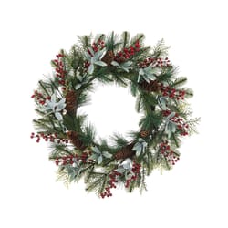 Glitzhome 24 in. D Pinecone & Berry Wreath