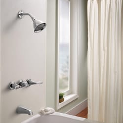 Moen Adler 3-Handle Chrome Tub and Shower Faucet