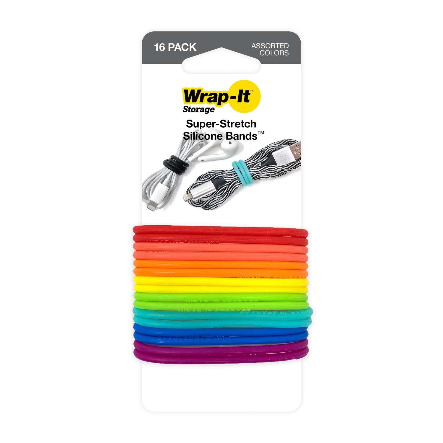 WrapIt Storage 2.75 in. L Assorted Silicone Cable Band Ace Hardware