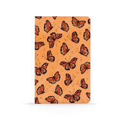 Denik 5 in. W X 8 in. L Sewn Bound Orange Flying Monarch Notebook
