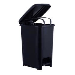 Superio Brand 60 L Black Plastic Slim Pedal Step-On Trash Can