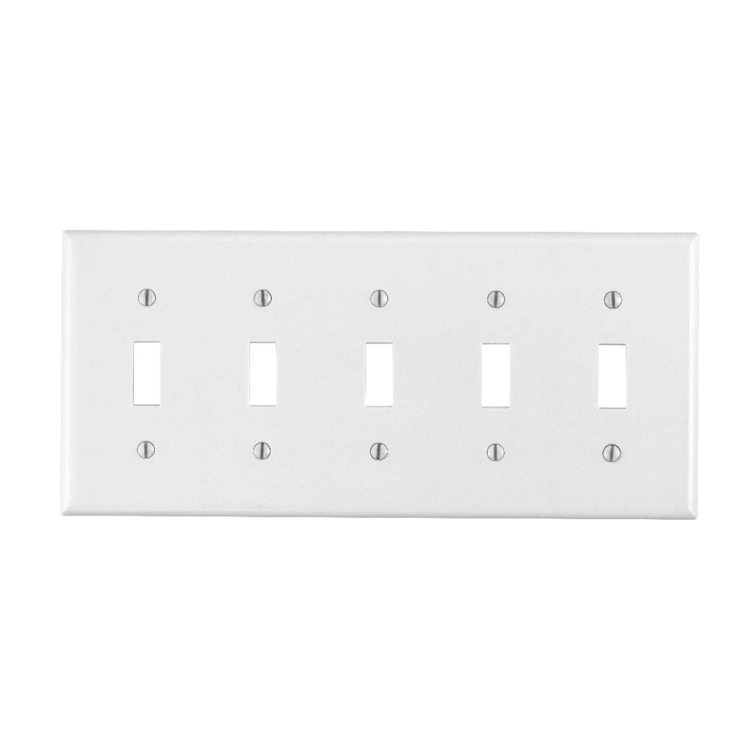 Leviton White 5 gang Plastic Toggle Wall Plate 1 pk - Ace Hardware