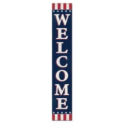 My Word! Multicolored Wood 46.5 in. H Welcome Navy Flag Patriotic Porch Sign