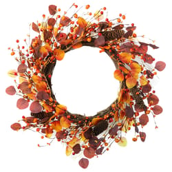 Glitzhome 22 in. Eucalyptus Berry Wreath Fall Decor