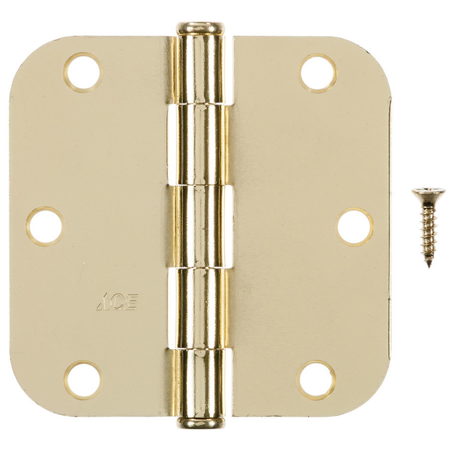 Ace 3-1/2 in. L Bright Brass Residential Door Hinge 3 pk - 01-3550-364 - Hardware Accessories  sku 01-3550-364