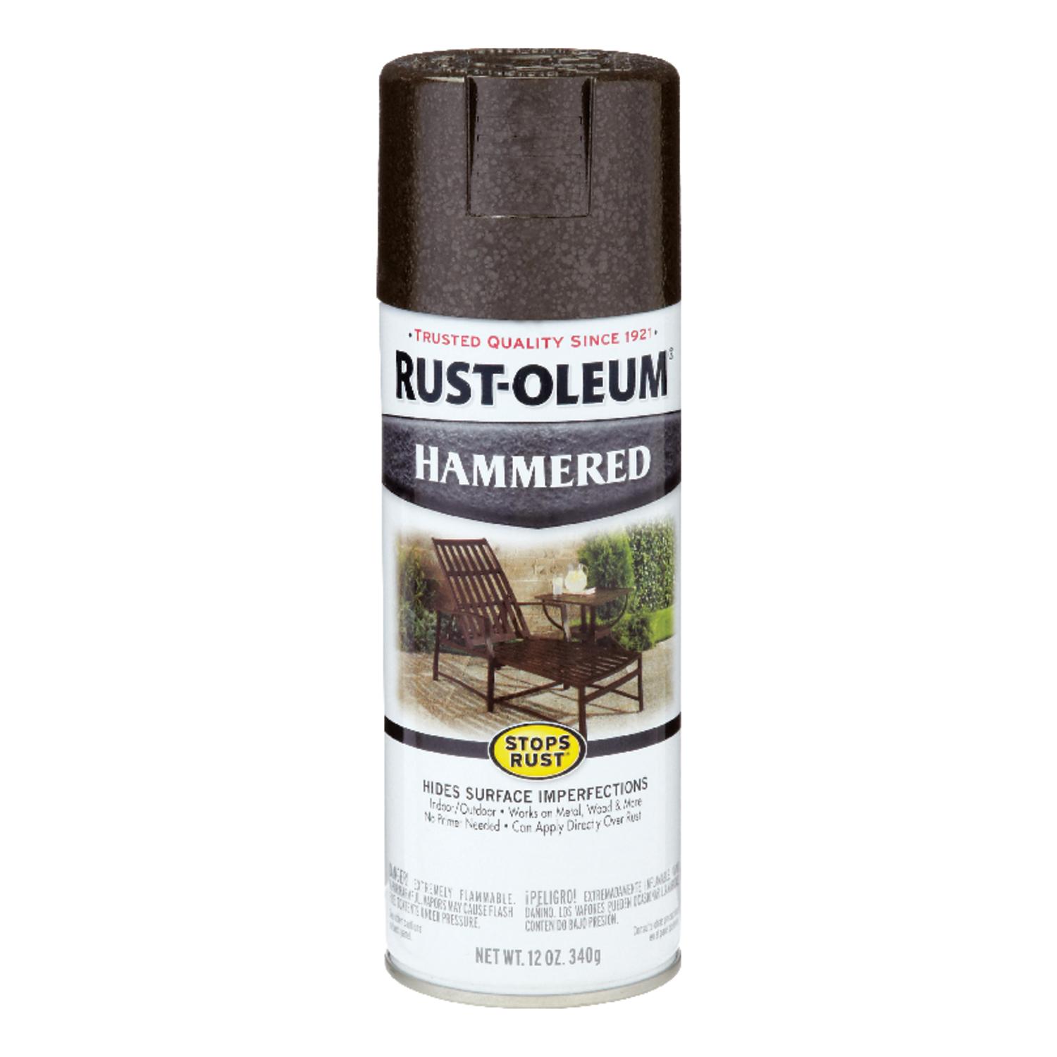 Rust-Oleum Stops Rust Hammered Dark Bronze Spray Paint 12 Oz - Ace Hardware