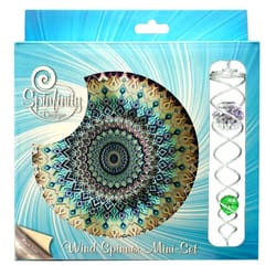 Spinfinity Designs Multi-color Stainless Steel 6.5 in. Mandala Earth Mini Set Outdoor Spinner