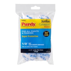 Purdy Colossus Polyamide Fabric 4-1/2 in. W X 1/2 in. Jumbo Mini Paint Roller Cover 2 pk