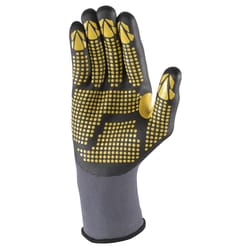 Wells Lamont Men's Indoor/Outdoor Gripper Grip Gloves Gray/Yellow M 1 pair