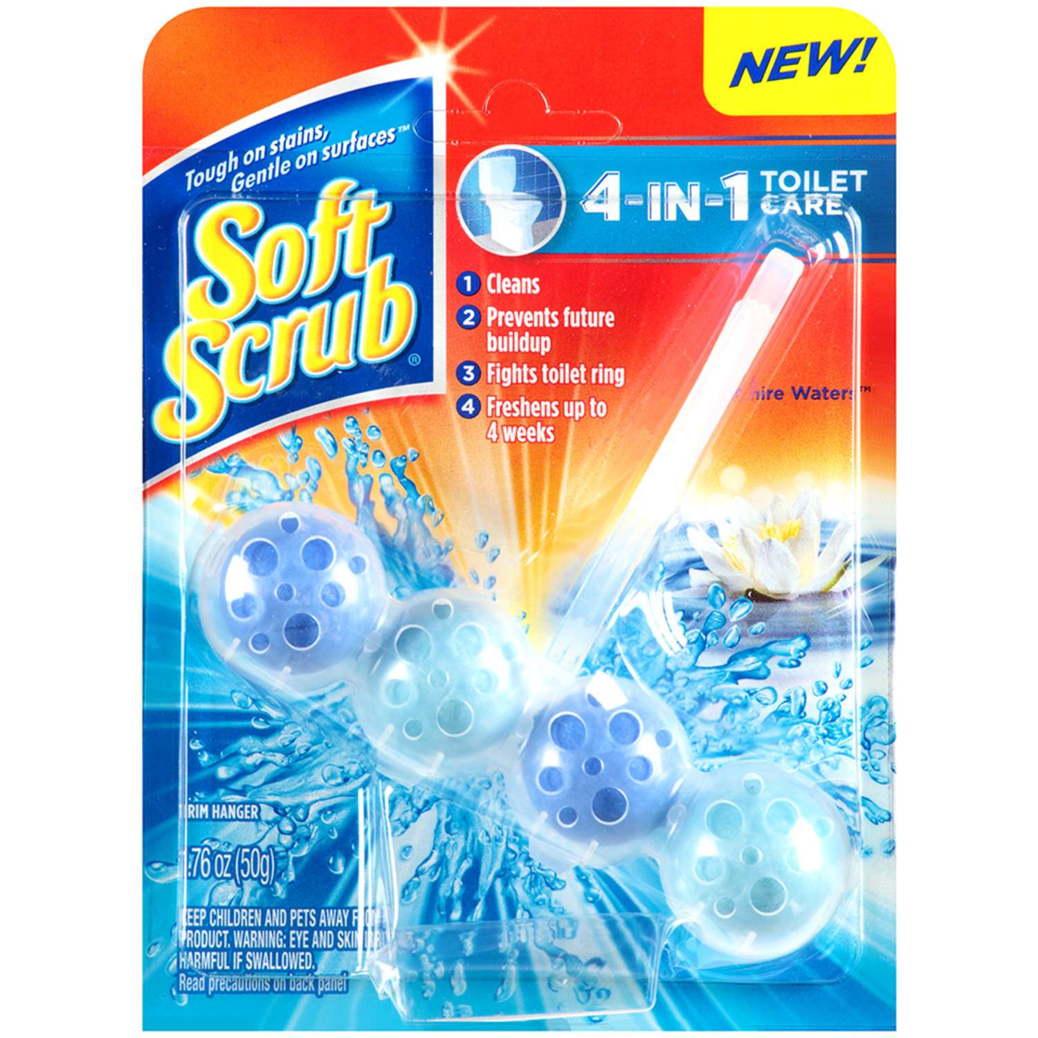 Soft Scrub 4in1 Toilet Care Sapphire Waters Scent Toilet Bowl Cleaner 1.76 oz. Tablet Ace