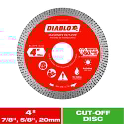 Diablo 4 in. D X 7/8 in. Diamond Masonry Cut-Off Disc 1 pk