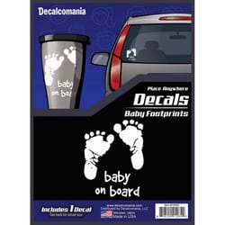 Decalcomania Footprint w/Baby On Board Car Sticker Vinyl 1 pk