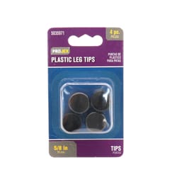 Projex Plastic Leg Tip Black Round 5/8 in. W 4 pk