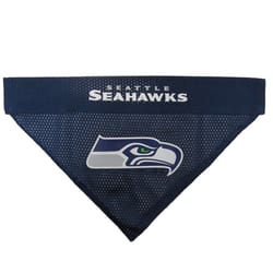 Pets First Navy/White Seattle Seahawks Cotton/Nylon Dog Collar Bandana Small/Medium