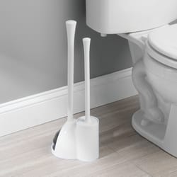 iDesign Una Slim Bowl Brush/Plunger Set White