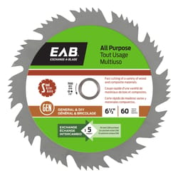 Exchange-A-Blade 6-1/2 in. D X 5/8 in. General Steel Saw Blade 60 teeth 1 pc