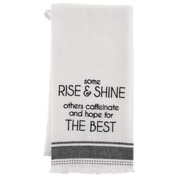 Karma Milo Black/White Cotton Rise and Shine Tea Towel 1 pk
