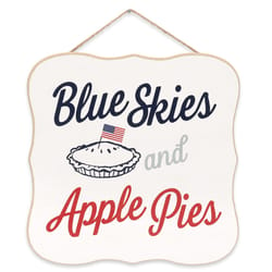 Open Road Brands Blue Skies and Apple Pies Hanging Wall Decor MDF Wood 1 pk