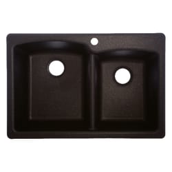 Franke Composite Granite Dual Mount 33 in. W X 22 in. L Double Bowl Kitchen Sink Onyx