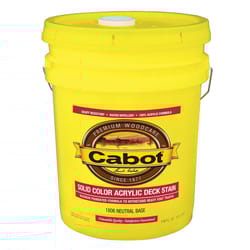 Cabot  Solid  Tintable Neutral Base  Water-Based  Acrylic  Deck Stain  5 gal. 