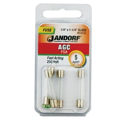 Jandorf AGC 5 amps Fast Acting Fuse 4 pk