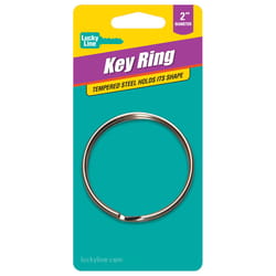 Lucky Line 2 in. D Nickel-Plated Steel Silver Split Key Ring