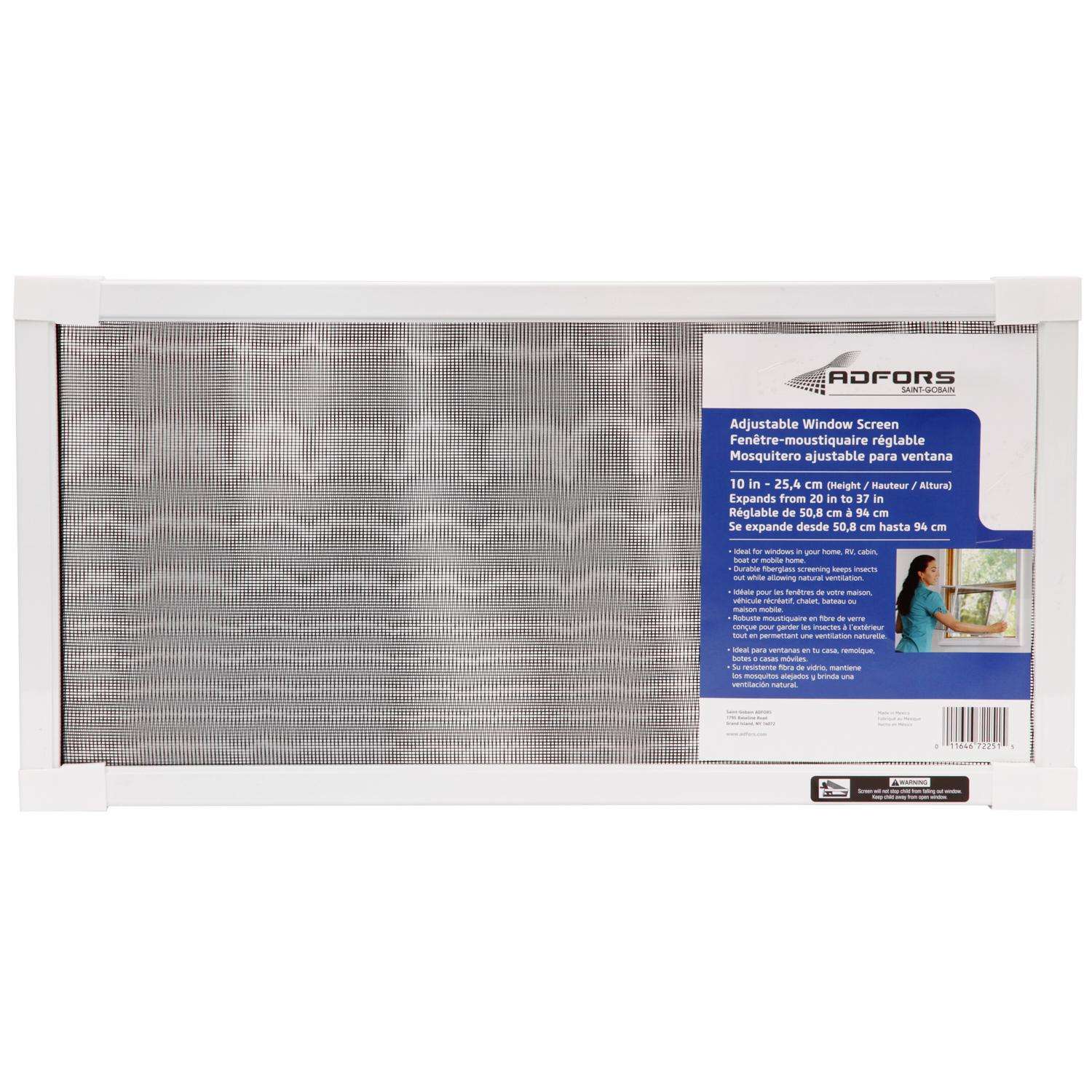 SaintGobain ADFORS 20 37 in. W in. Fiberglass Adjustable Window Screen