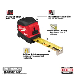 100 Ft. Open Reel Long Tape Measure, Milwaukee Stock In Steel Compact  Blade +