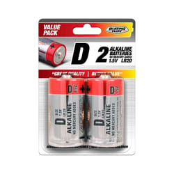 Blazing Voltz D Alkaline Batteries 2 pk Carded