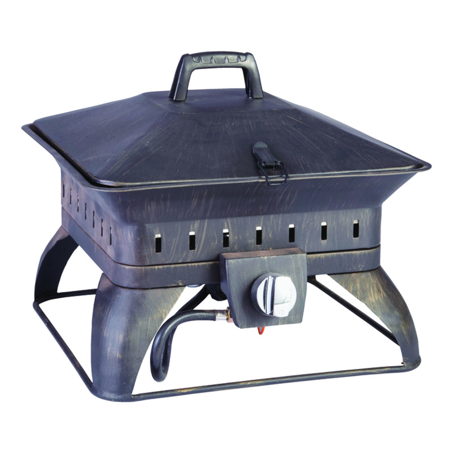 Living Accents 18.7 in. W Porcelain/Steel Square Propane Fire Pit