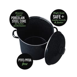 Graniteware Steel Stock Pot 8 qt Black