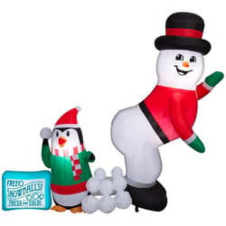 Gemmy Airblown LED Snowman Humor Scene 6 ft. Inflatable