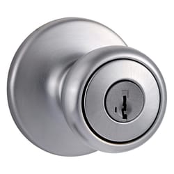 Kwikset SmartKey Tylo Smart Key Satin Chrome Entry Knobs 1-3/4 in.