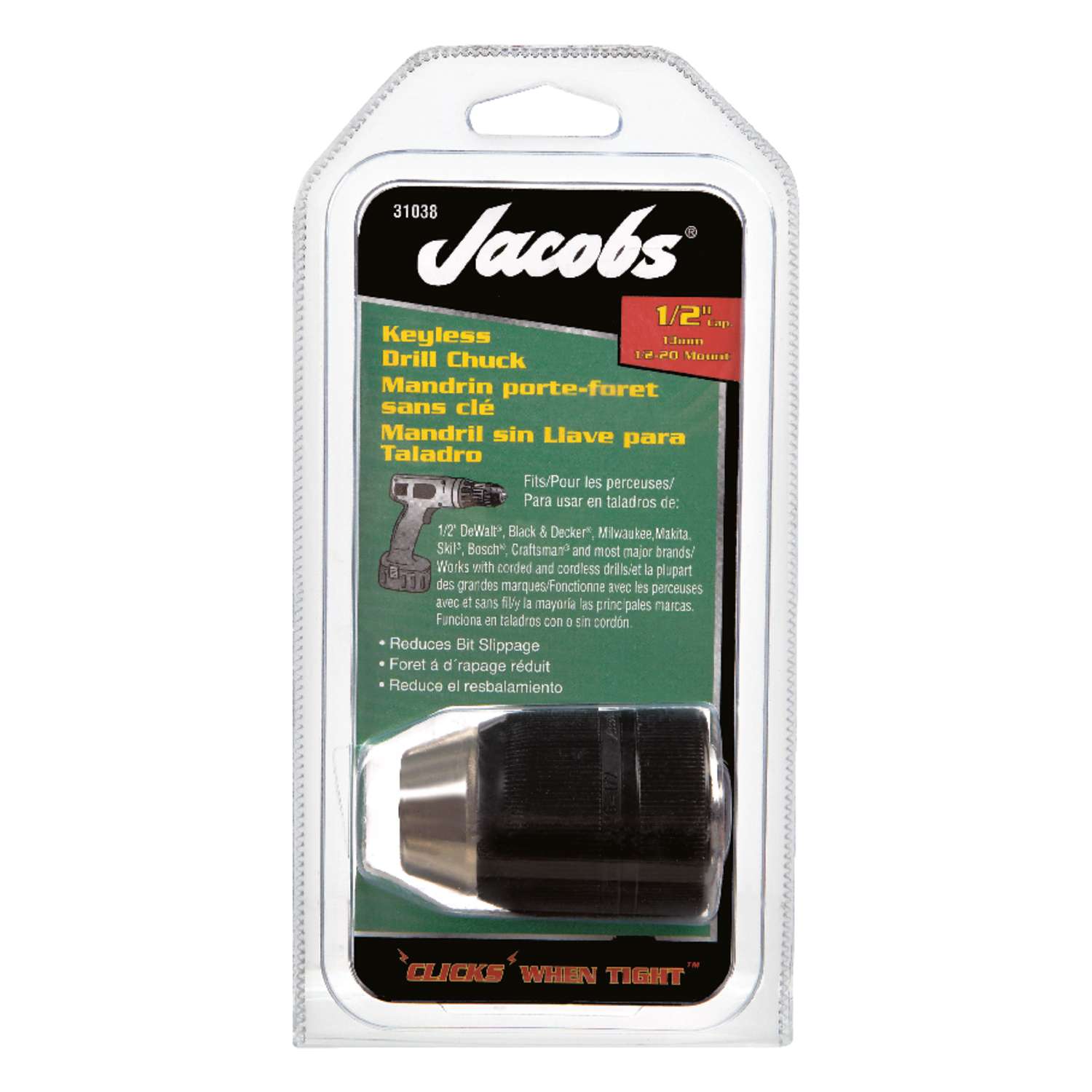 Jacobs 1/2 in. in. Keyless Drill Chuck 1/2 in. 3Flat Shank 1 pc Ace