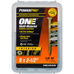 HILLMAN Power Pro No. 8 Ga. X 2-1/2 in. L Star Flat Head Coarse Multi-Material Screws