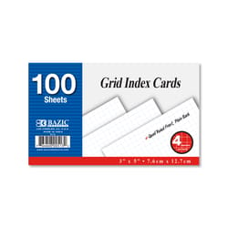 Bazic Products 3 in. H X 5 in. W Ruled Index Cards White 100 pk