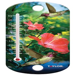 Taylor Hummingbird Tube Thermometer Plastic Multicolored 8 in.