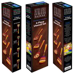 Totally Bamboo Baltique Multicolored Birch Wood Utensil Set