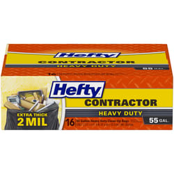 Hefty 55 gal No Scent Scent Contractor Bags Twist Tie 16 pk 2 mil