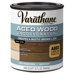 Varathane Semi-Transparent Gloss Aged Brown Water-Based Polyurethane Aged Wood Accelerator 1 qt