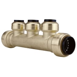 Apollo Tectite Push to Connect 3/4 in. PTC in to X 3/4 in. D PTC Brass Pipe Manifold