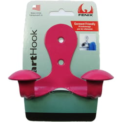 FENIX SmartHook 3.5 in. L Powder Coated Pink Steel Contemporary Double Hook 15 lb. cap. 1 pk