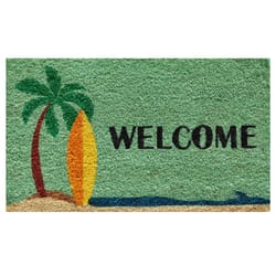 Home & More 1.42 W X 2.42 L Multi-color Surf's Up Welcome Coir Door Mat