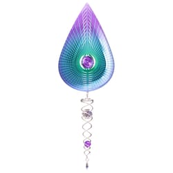 Spinfinity Designs Multi-color Stainless Steel 6.5 in. Crystal Purple Teardrop Mini Set Outdoor Spin